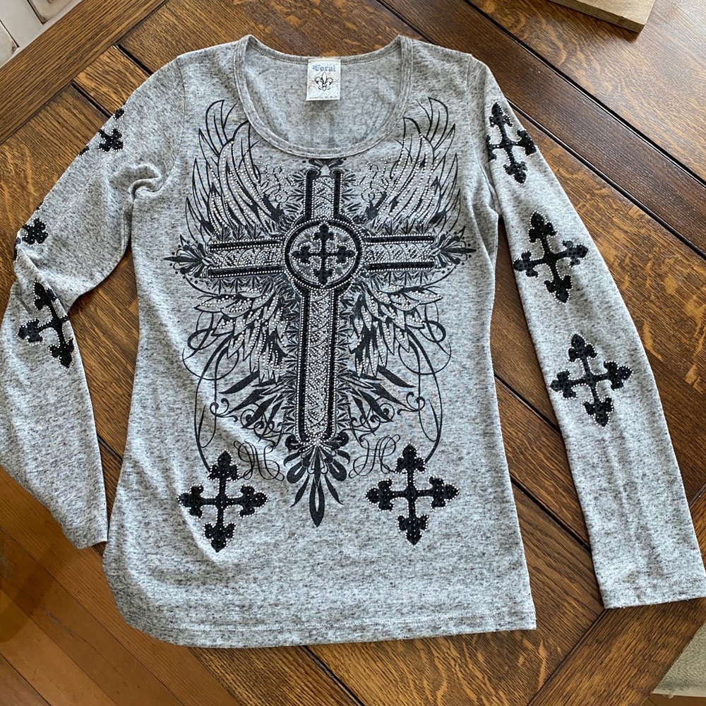 Vocal long sleeve t-shirt with bling